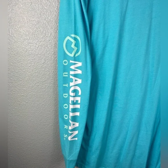 NWT Magellan WOMENS XL long Sleeve Boyfriend Fit Outdoors Top Shirt Blue Pull On - Picture 8 of 8